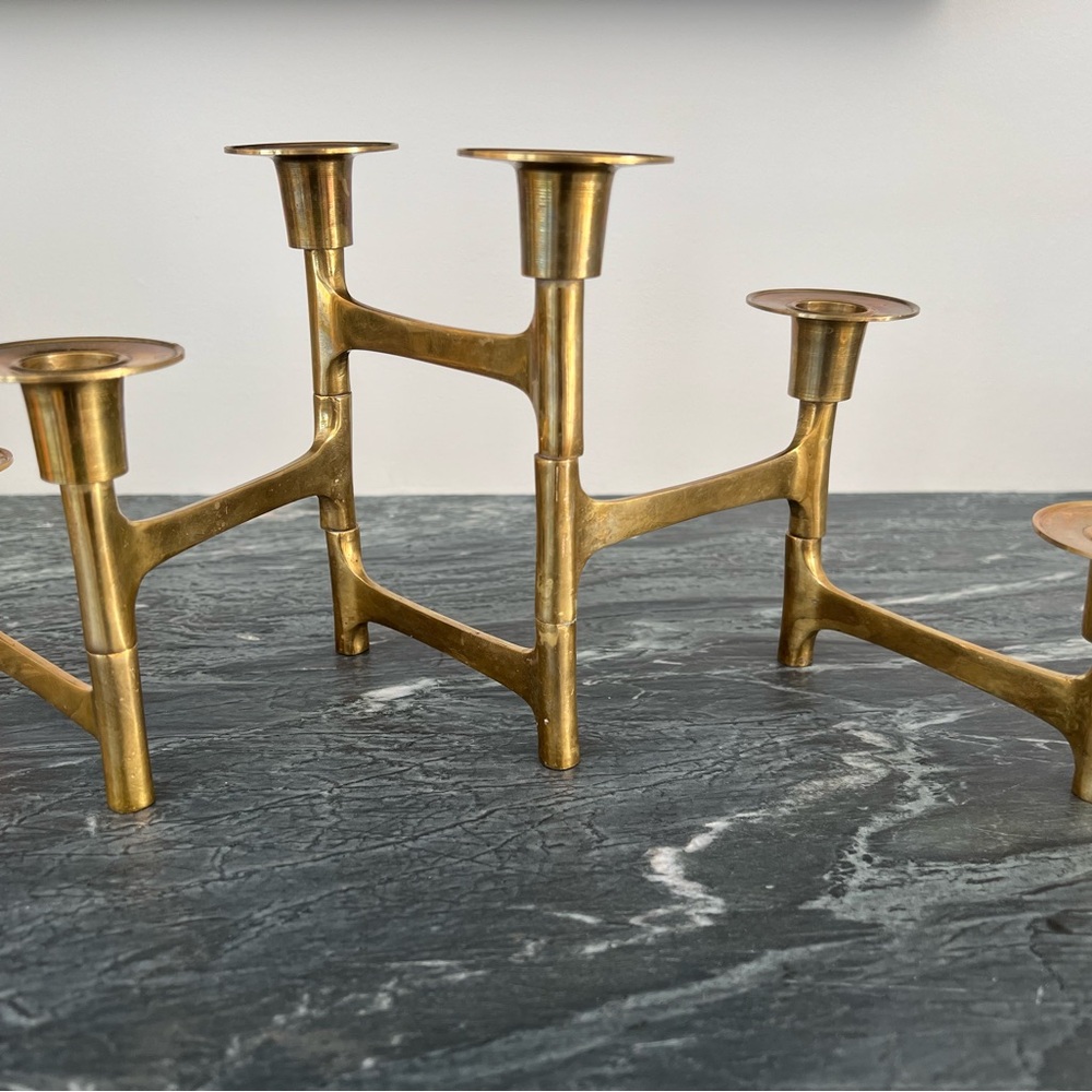 Danish MCM articulating Brass Candle Holder